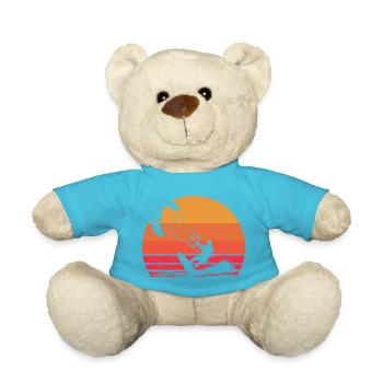 Sunset Kitesurfing Silhouette Design - Teddy Bear - atoll blue - Front