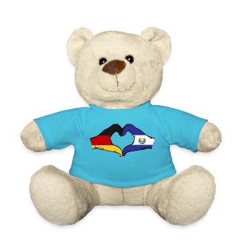 Allemagne El Salvador Drapeau Mains Coeur Forme - Nounours - bleu outremer - Devant