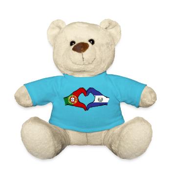 Portugal El Salvador Drapeau Mains Coeur Forme - Nounours - bleu outremer - Devant