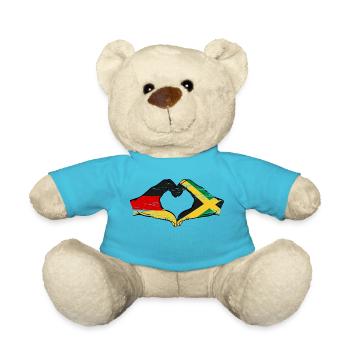Allemagne Jamaïque drapeau mains forme de coeur utilisé - Nounours - bleu outremer - Devant