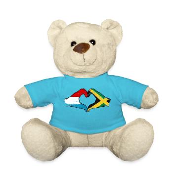 Luxembourg Drapeau de la Jamaïque mains forme de coeur utilisé - Nounours - bleu outremer - Devant