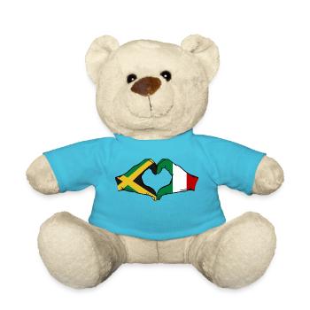 Jamaica Italy Hands Heart Shape - Teddy Bear - atoll blue - Front