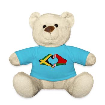 Jamaika Belarus Hände Herzform - Teddy - Atollblau - Vorne