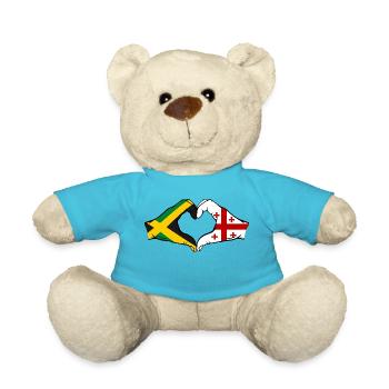 Jamaïque Géorgie Mains Forme de coeur - Nounours - bleu outremer - Devant
