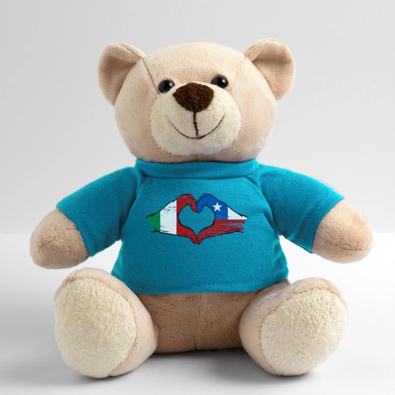 Italy Chile flag hands heart shape used Teddy Bear