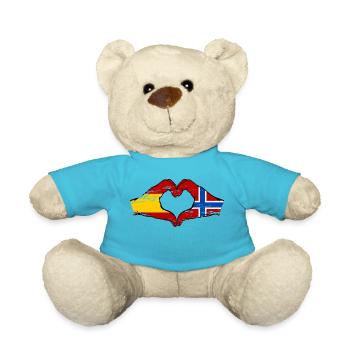 Espagne Norvège drapeau mains coeur utilisé - Nounours - bleu outremer - Devant