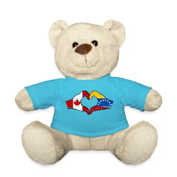 Canada Venezuela flag hands heart shape used - Teddy Bear - atoll blue - Front