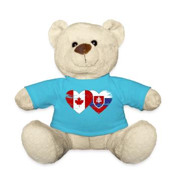 Kanada Slowakei Flagge Herz used - Teddy - Atollblau - Vorne