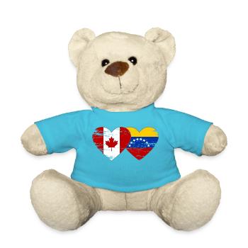 Drapeau Canada Venezuela coeur utilisé - Nounours - bleu outremer - Devant