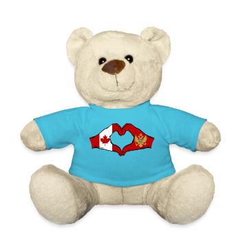Kanada Montenegro Flagge Hände Herzform - Teddy - Atollblau - Vorne