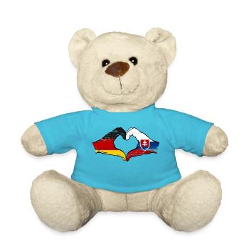 Allemagne Slovaquie Drapeau Mains Coeur Forme Utilisé - Nounours - bleu outremer - Devant