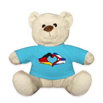 Allemagne Cuba Drapeau Mains Coeur Forme - Nounours - bleu outremer - Devant