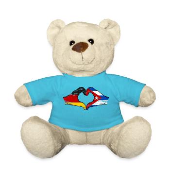 Allemagne Cuba Drapeau Mains Coeur Forme Utilisé - Nounours - bleu outremer - Devant