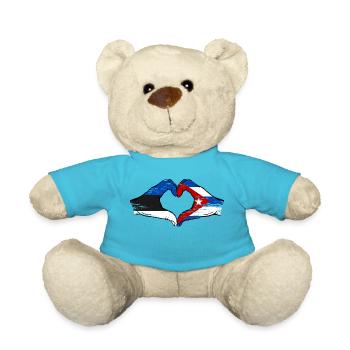 Estland Kuba Flagge Hände Herzform used - Teddy - Atollblau - Vorne