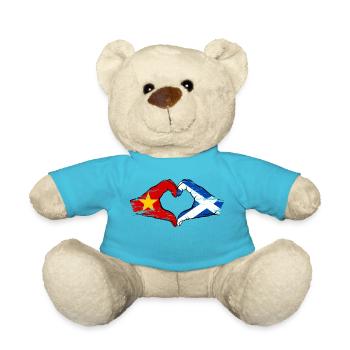 Vietnam Ecosse drapeau mains forme de coeur utilisé - Nounours - bleu outremer - Devant
