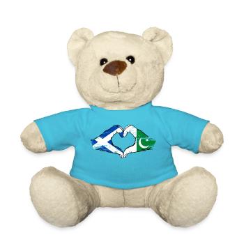 Écosse Pakistan drapeau mains forme de coeur utilisé - Nounours - bleu outremer - Devant