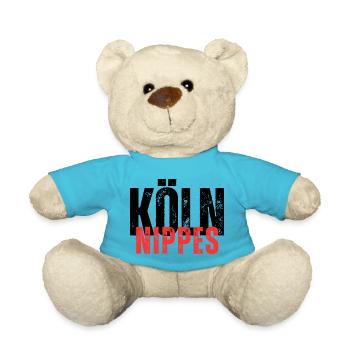 Bibelots Cologne en lettres noires et rouges - Nounours - bleu outremer - Devant