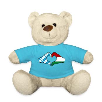 Bavière, Hongrie, Drapeau, Aiguilles, Forme Coeur - Nounours - bleu outremer - Devant