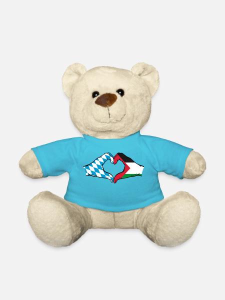Bayern Palästina Flagge Hände Herzform - Teddy - Atollblau