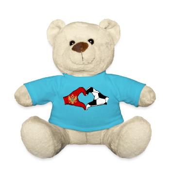 Montenegro Fussball Flagge Haende Herzform - Teddy - Atollblau - Vorne