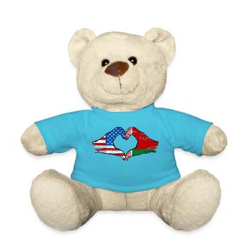 États-Unis Biélorussie drapeau mains forme de coeur utilisé - Nounours - bleu outremer - Devant