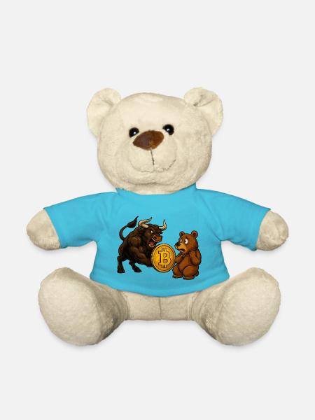 Bitcoin Bull vs. Bear - Teddy - Atollblau