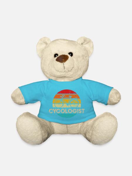 Logo vintage de vélo coucher de soleil - Nounours - bleu outremer