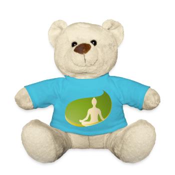 Yoga Silhouette in grüner Tropfenform – Zen Design - Teddy - Atollblau - Vorne