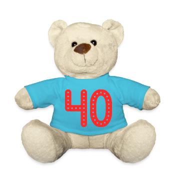 40. 40 YEARS. 40th ANNIVERSARY. 40 YEARS ANNIVERSARY. - Teddy Bear - atoll blue - Front