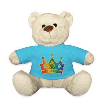 Glamouröse Regenbogen-Krone mit Glittereffekt - Teddy - Atollblau - Vorne