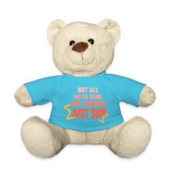 Dicton mathématique amusant Professeur de mathématiques - Nounours - bleu outremer - Devant