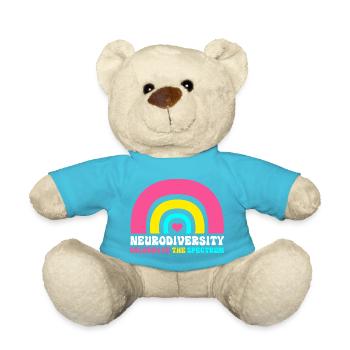 Autism Brain Autistic Asperger Neurodiversity - Teddy Bear - atoll blue - Front