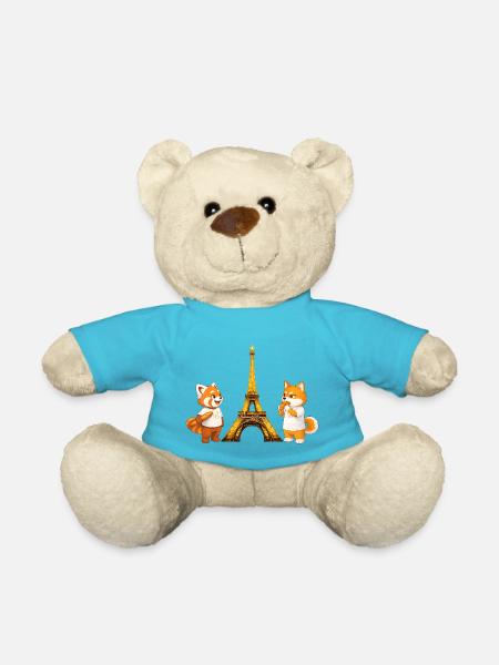 Lazy & Grumpy in Paris - Teddy Bear - atoll blue