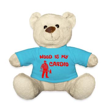 Holz ist mein Cardio – Design der Holzfäller-Axt - Teddy - Atollblau - Vorne