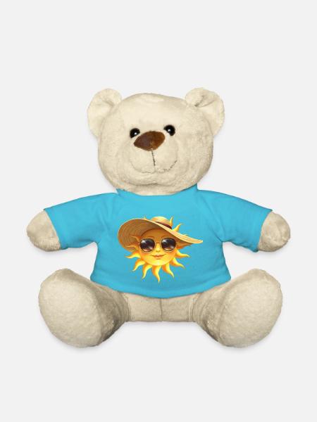 Sunny Sun with Hat and Shades - Teddy Bear - atoll blue