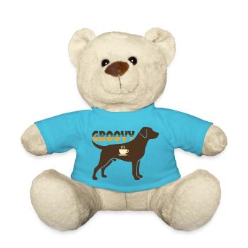 Groovy Dog Retriever Retro - Teddy Bear - atoll blue - Front