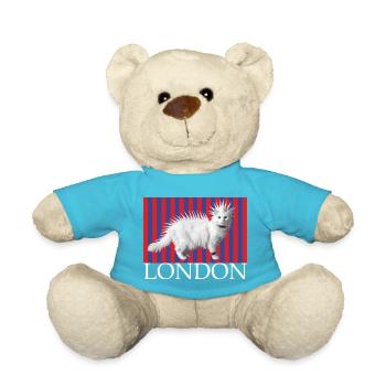 London punk cat Mohican kitten naughty cat - Teddy Bear - atoll blue - Front
