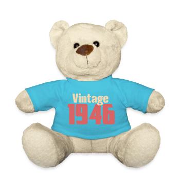 Art Deco 80 Jahre Achtzigjähriges Geschenk Retro 1946 - Teddy - Atollblau - Vorne