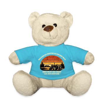 Dorfkind Traktor Sonnenuntergang - Teddy - Atollblau - Vorne
