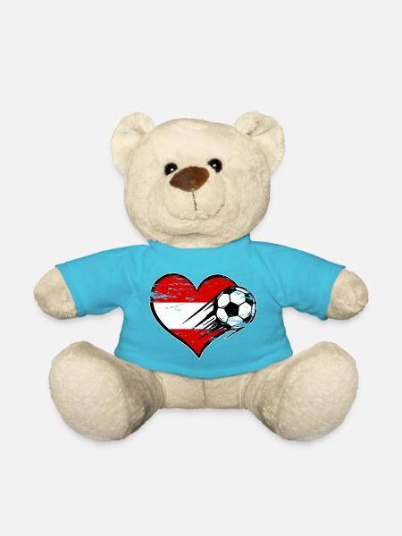 Flag football autrichien avec le cœur utilisé - Nounours - bleu outremer