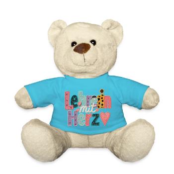 Teacher with heart! - Teddy Bear - atoll blue - Front