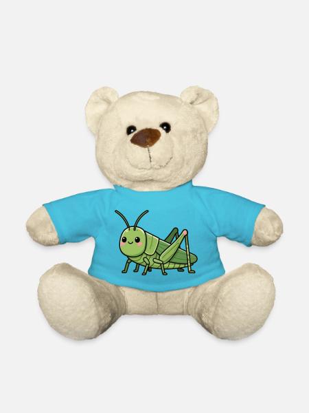 Grashüpfer Heuschrecke lustiges Geschenk  - Teddy - Atollblau