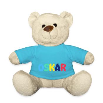 Name - Oscar - Teddy Bear - atoll blue - Front