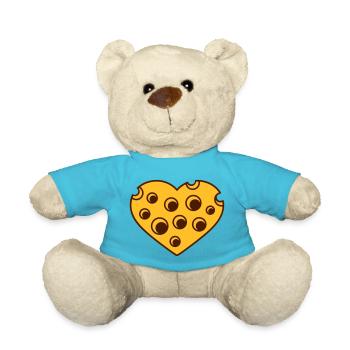 form loecher i love herz liebe kaese gauda comic c - Teddy - Atollblau - Vorne