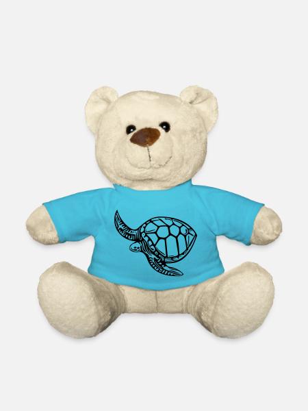 turtle - Teddy Bear - atoll blue