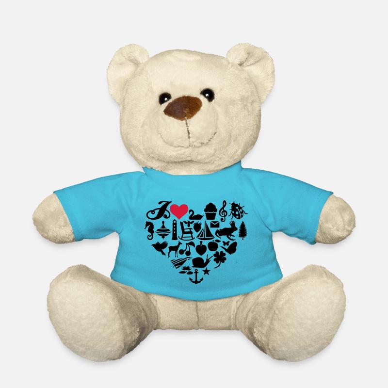 I love - Teddy Bear - atoll blue
