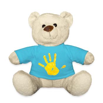 hand yellow - Teddy - Atollblau - Vorne