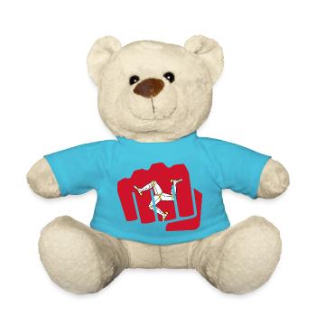 Isle of Man flag United Kingdom gift - Teddy Bear - atoll blue - Front