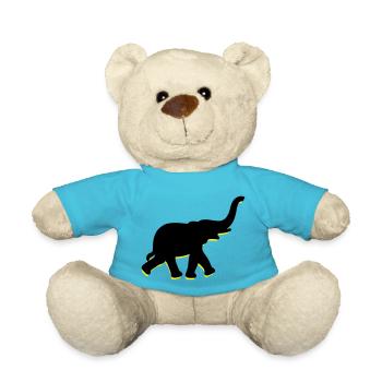 Un gros éléphant avec le tronc - Nounours - bleu outremer - Devant