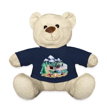 Watercolor Caravan - Teddy Bear - french navy - Front